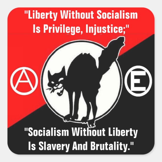 liberté sans autocollant carré du socialisme (Devant)