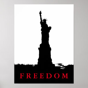 Liberté Statue de la Liberté Silhouette Poster Imp