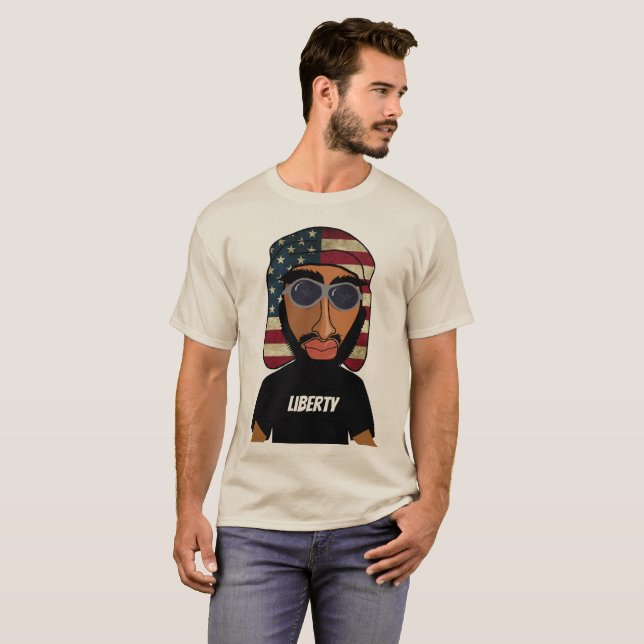 Liberty arabisch-amerikanisch Personalisiert T-Shirt (Vorne ganz)