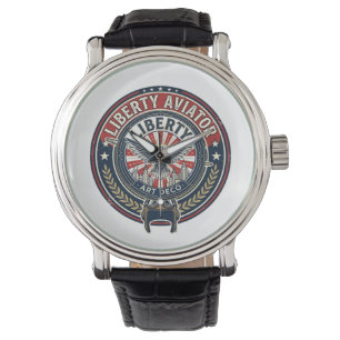 Liberty Aviator Patriotisch Patriotische Luftfahrt Armbanduhr