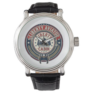 Liberty Aviator Patriotisch Patriotische Luftfahrt Armbanduhr