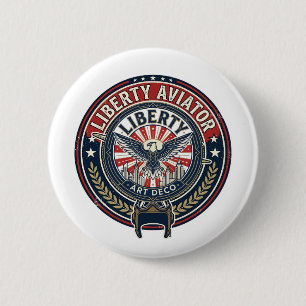 Liberty Aviator Patriotisch Patriotische Luftfahrt Button