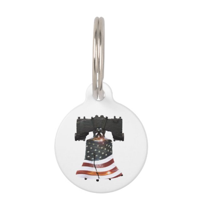 Liberty Bell mit amerikanischer Flagge Tiermarke (Vorderseite)
