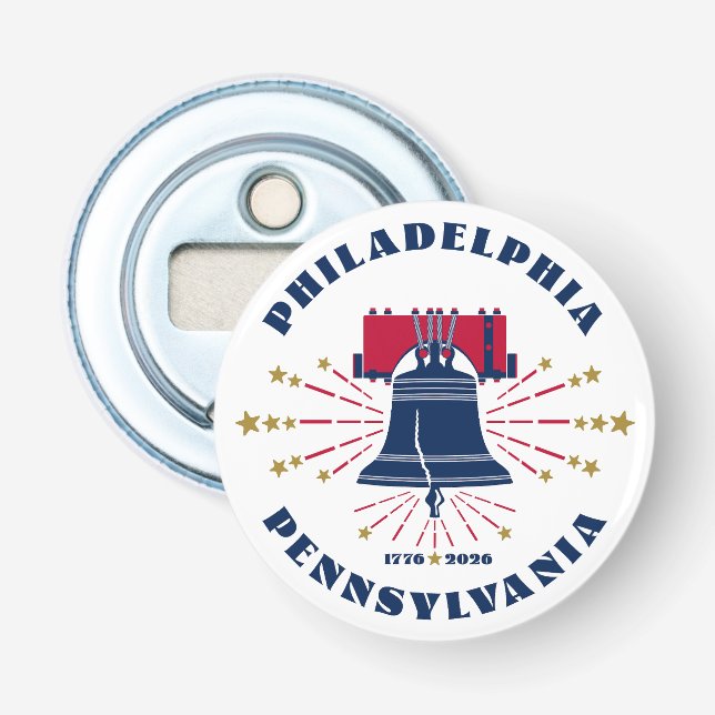 Liberty Bell Patriotic Button Flaschenöffner (Vorderseite)