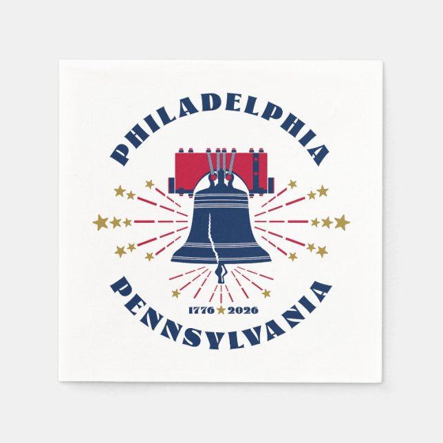 Liberty Bell Philadelphia Pennsylvania 1776 - 2026 Serviette (Vorderseite)