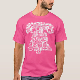 Liberty Bell Philly City Skyline Philadelphia Art T-Shirt