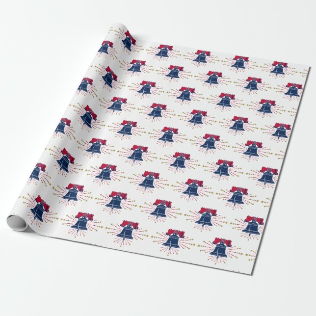 Liberty Bell Red White and Blue Pattern Geschenkpapier (Ungerollt)