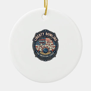 Liberty Bowling Patriotisch Patriotisches Bowling Keramik Ornament