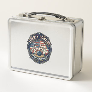 Liberty Bowling Patriotisch Patriotisches Bowling Metall Brotdose