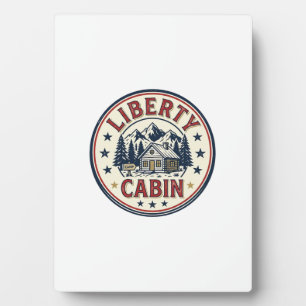 Liberty Cabin Patriotisches Patriotisches Berghütt Fotoplatte