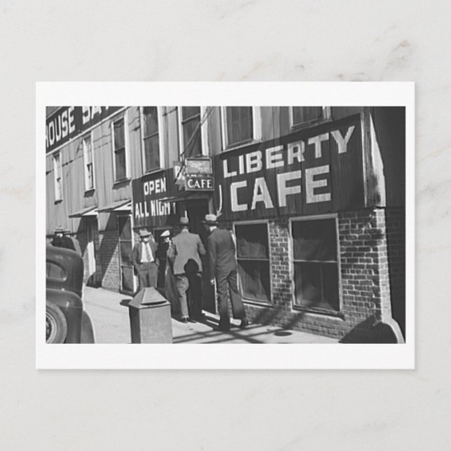 Liberty Cafe Vintag 1939 Restaurant Foto Postkarte (Vorderseite)