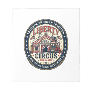 Liberty Circus Patriotischer Patriotischer Zirkus  Notizblock