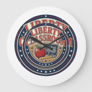 Liberty Classroom Patriotischer Patriotischer Lehr Große Wanduhr