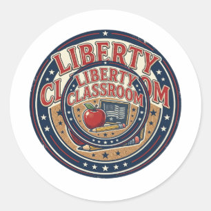 Liberty Classroom Patriotischer Patriotischer Lehr Runder Aufkleber