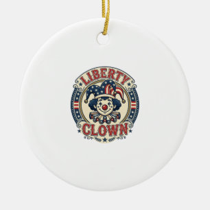 Liberty Clown Patriotischer Patriotischer Clowncor Keramik Ornament