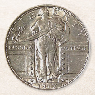 Liberty Dollar Runder Pappuntersetzer