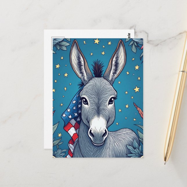 Liberty Donkey Vote Reminder Postkarte (Vorderseite/Rückseite Beispiel)