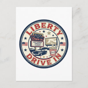 Liberty Drive In Patriotisch Patriotisch Drive In  Postkarte