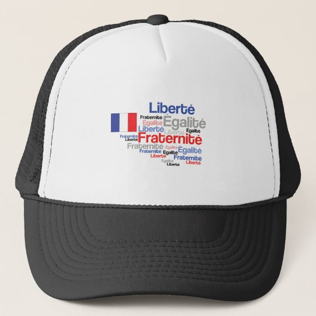 Liberty Equality Fraternity French Bastille Day Truckerkappe (Vorderseite)