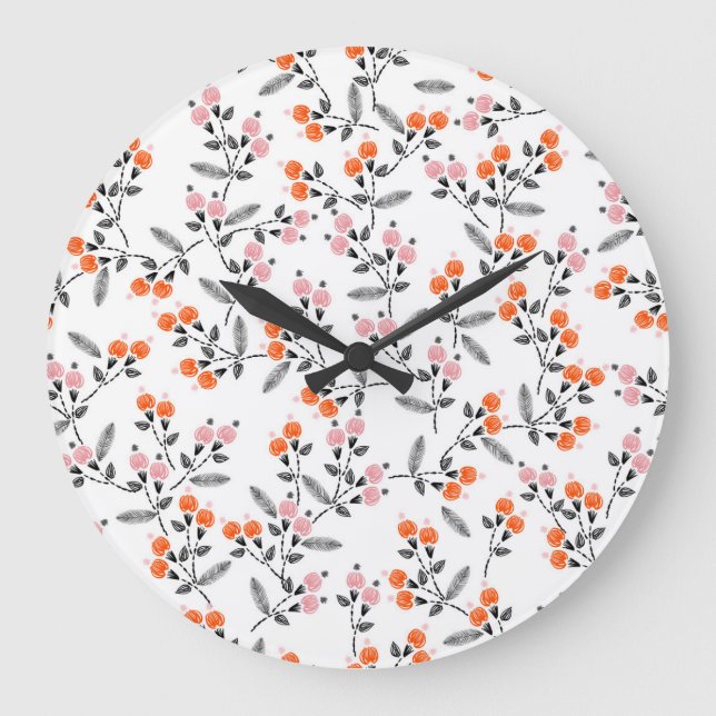 Liberty Florals: Handstickerei Große Wanduhr (Vorderseite)
