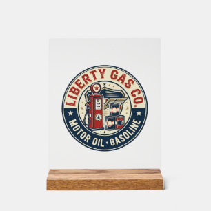 Liberty Gas Co Patriotisches Patriotisches Tankste Acrylschild