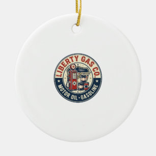 Liberty Gas Co Patriotisches Patriotisches Tankste Keramik Ornament