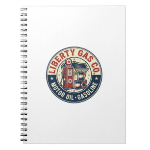 Liberty Gas Co Patriotisches Patriotisches Tankste Notizblock