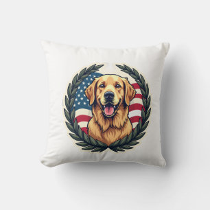 Liberty Golden Retriever Vintage Patriotisches T-S Kissen