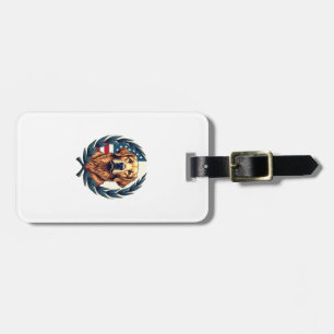 Liberty Golden Retriever Vintage-Patriotismus-Shir Gepäckanhänger