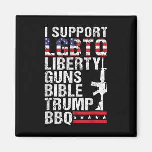 Liberty Guns Bible Trump Grillen Magnet