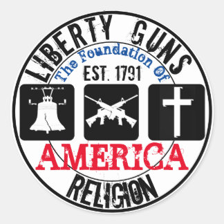 Liberty Guns Religion Sticker rond