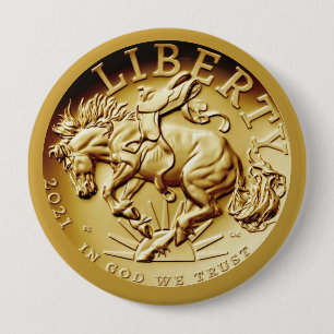 Liberty Horse Coin Button