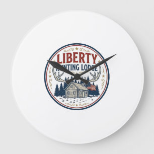 Liberty Jagd Lodge Patriotisch Patriotisch Jagd  Große Wanduhr