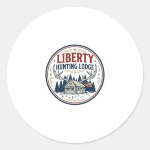 Liberty Jagd Lodge Patriotisch Patriotisch Jagd  Runder Aufkleber
