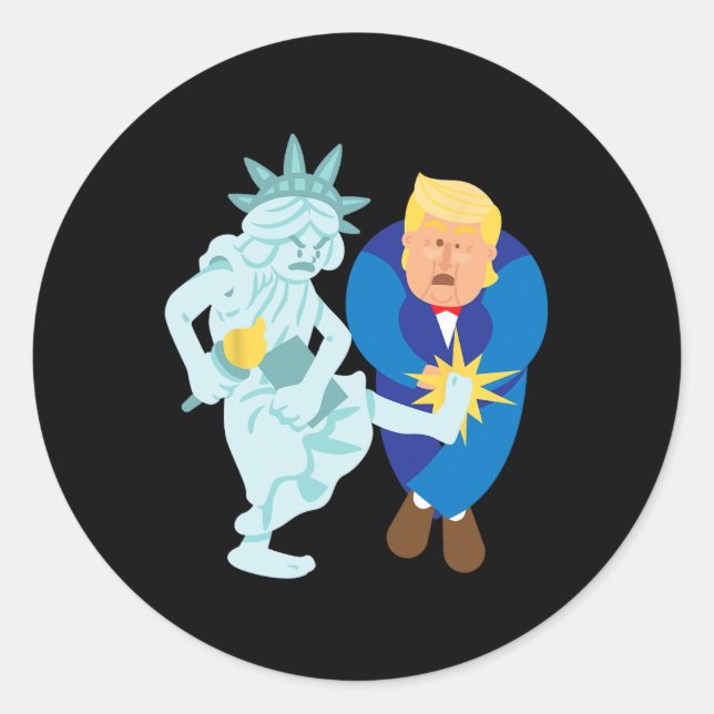 Liberty Kicks Trump 2020 Wahl Anti Donald Demo Runder Aufkleber (Vorderseite)