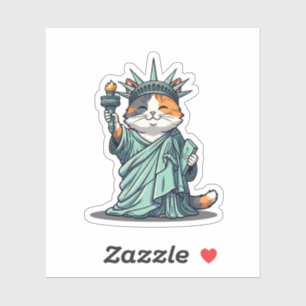 Liberty Kitty - Katze als Freiheitsstatue Aufkleber