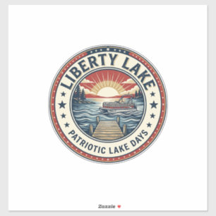 Liberty Lake Patriotischer Patrioter See Leben Vin Aufkleber