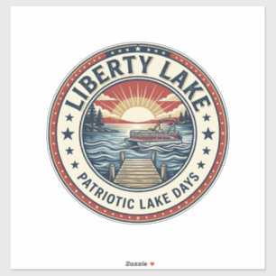 Liberty Lake Patriotischer Patrioter See Leben Vin Aufkleber