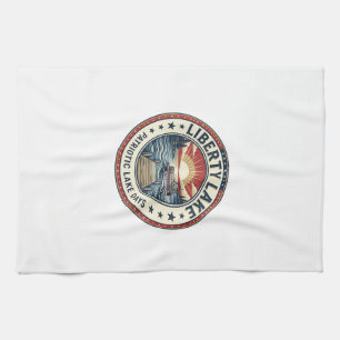 Liberty Lake Patriotischer Patrioter See Leben Vin Geschirrtuch