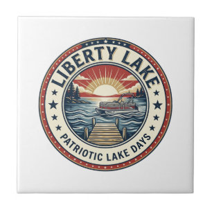 Liberty Lake Patriotischer Patriotischer Lake Life Fliese