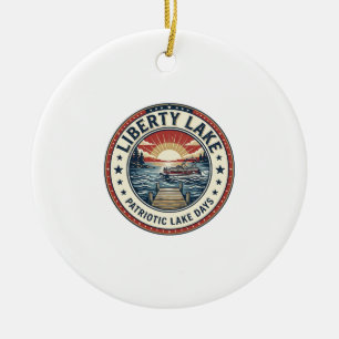 Liberty Lake Patriotischer Patriotischer Lake Life Keramik Ornament