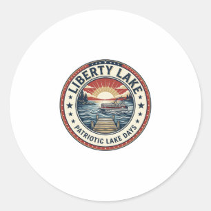 Liberty Lake Patriotischer Patriotischer Lake Life Runder Aufkleber