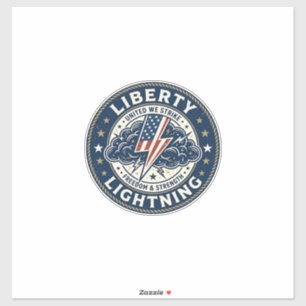 Liberty Lightning Patriotisch Patriotischer Sturm  Aufkleber