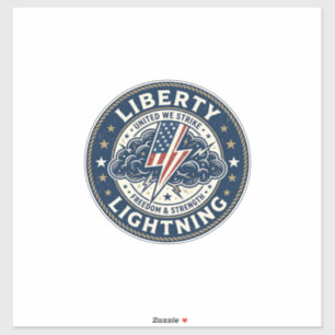 Liberty Lightning Patriotisch Patriotischer Sturm  Aufkleber