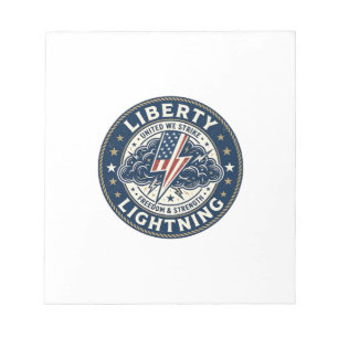 Liberty Lightning Patriotisch Patriotischer Sturm Notizblock