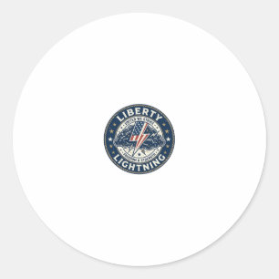 Liberty Lightning Patriotisch Patriotischer Sturm  Runder Aufkleber