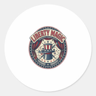 Liberty Magic Patriotisches Patriotisches Magie-Sh Runder Aufkleber