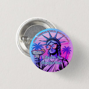 Liberty & Margaritas • 1776–2026 Neon-Jubiläum Button
