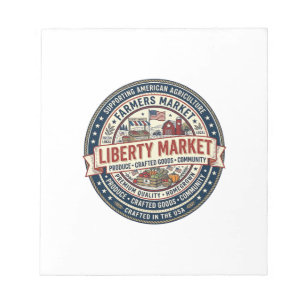 Liberty Market Patriotischer Patriotischer Bauernm Notizblock