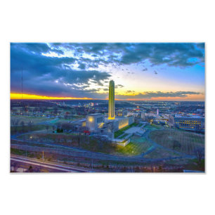 Liberty Memorial bei Sonnenuntergang, Kansas City, Fotodruck